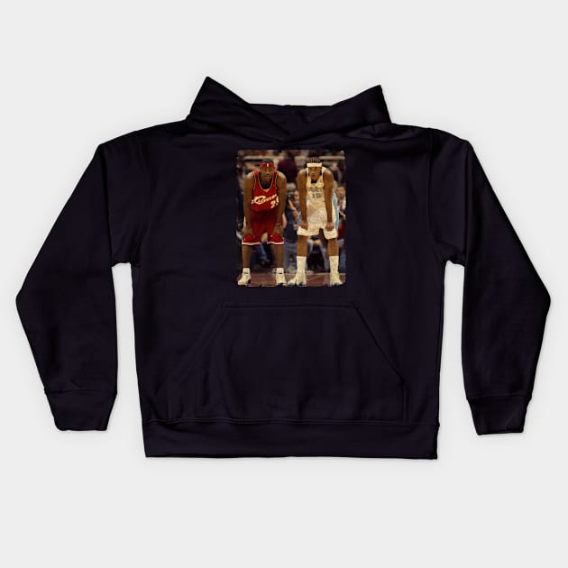 Lebron James vs Carmelo Anthony Kids Hoodie by Wendyshopart